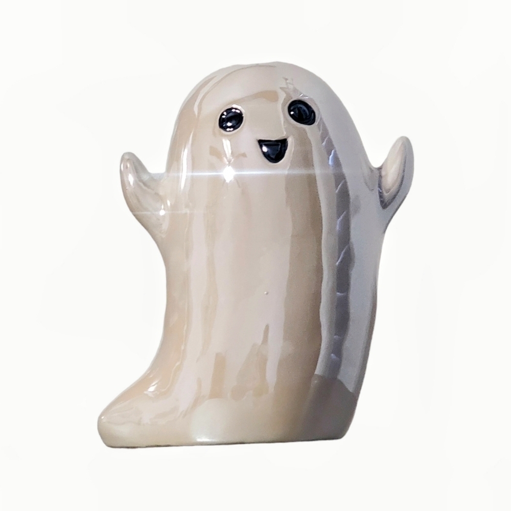 Adorable Chrome Cream Ghost Decor Statute